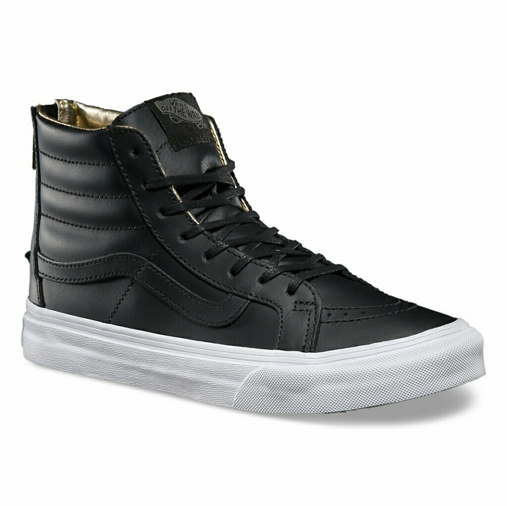 Vans leather sky Hi slim zip me w9.5