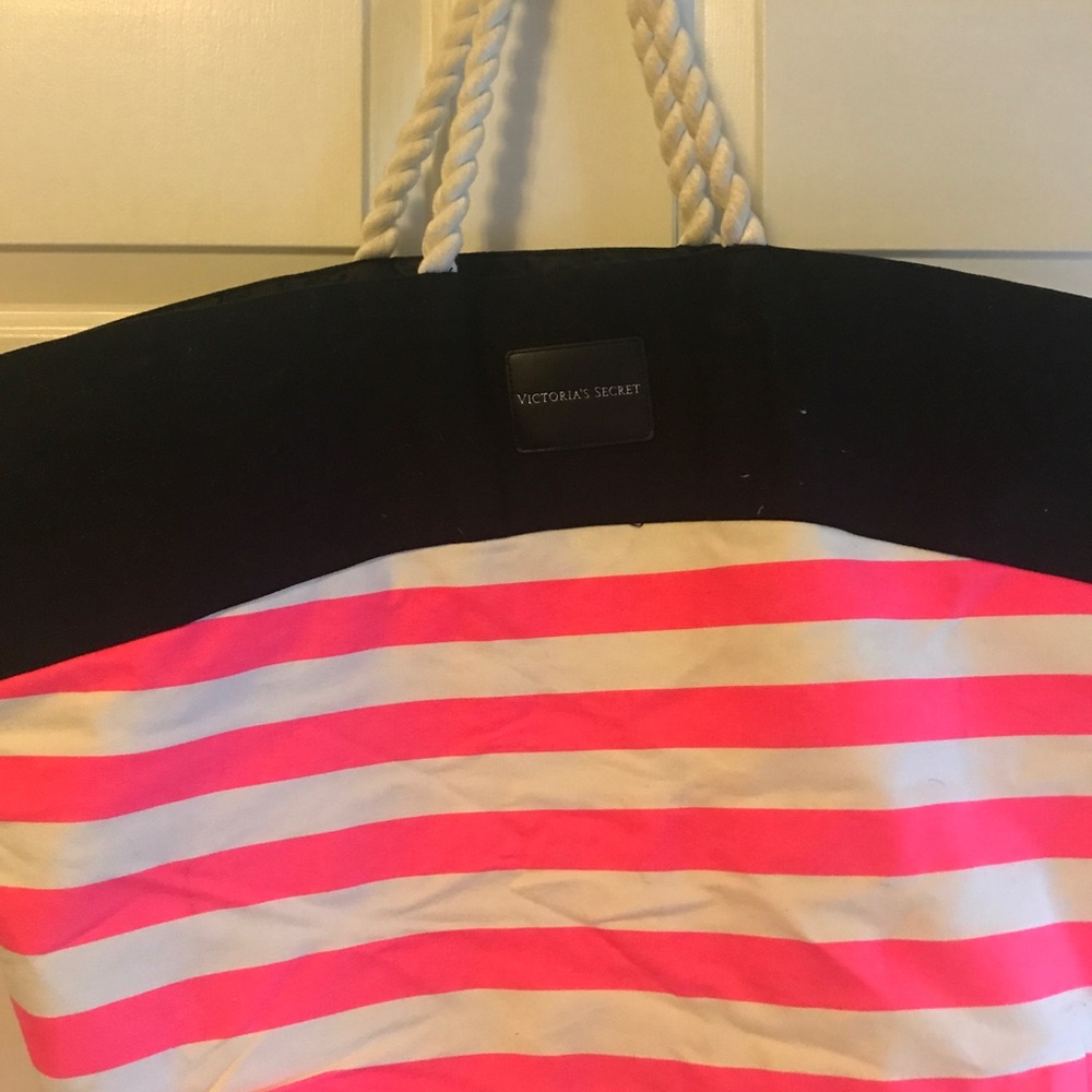 ✨SALE✨ Pink and White Striped VS tote