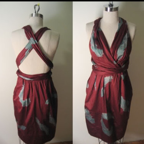 Marc by Marc Jacobs Plunging Feather Print Dress - Picture 5 of 5