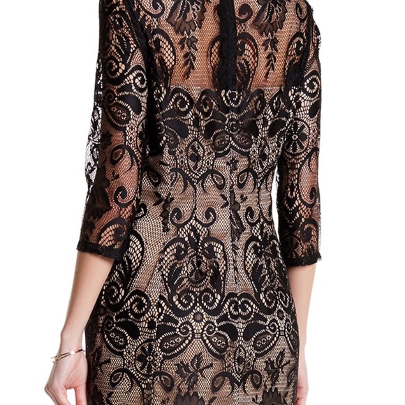 {Adrianna Papell} Black Lace Dress Size 4 - Picture 3 of 4