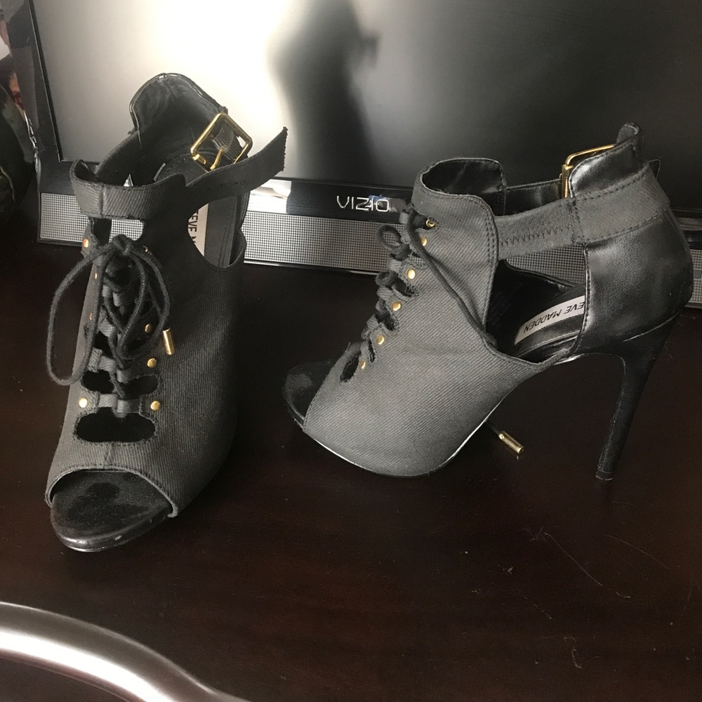Steve Madden lace up heels. Worn once. Size 7