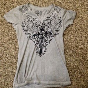 Affliction shirt.