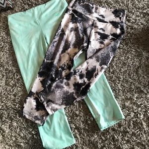 2 pairs of yoga crops different brands