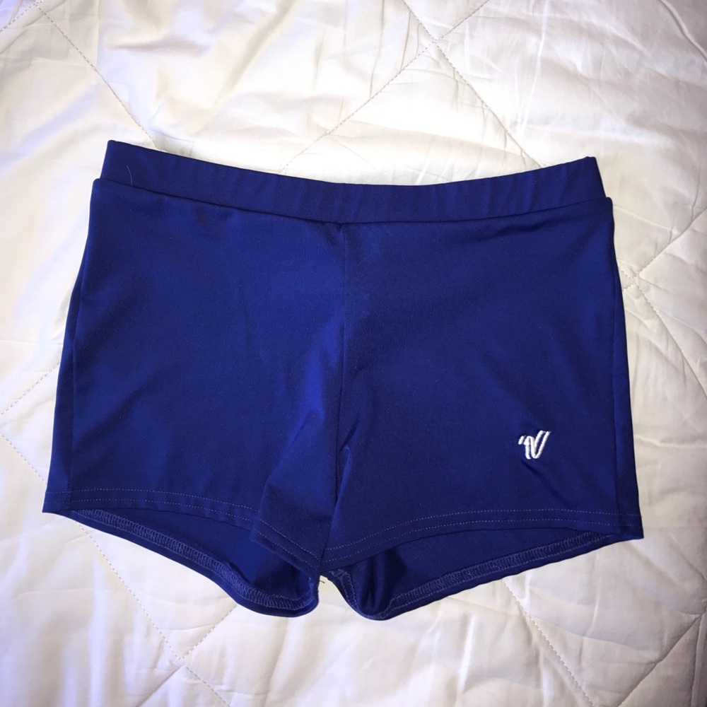 Blue varsity cheer shorts