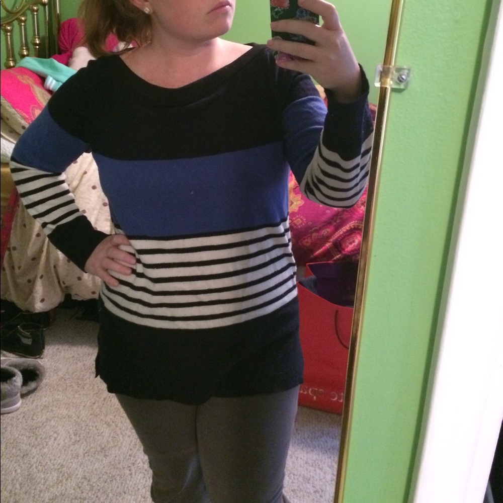 Kate spade blue white and black sweater