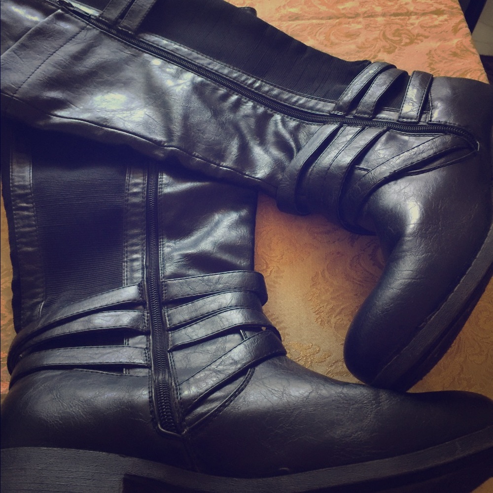 Lane Bryant black high boots