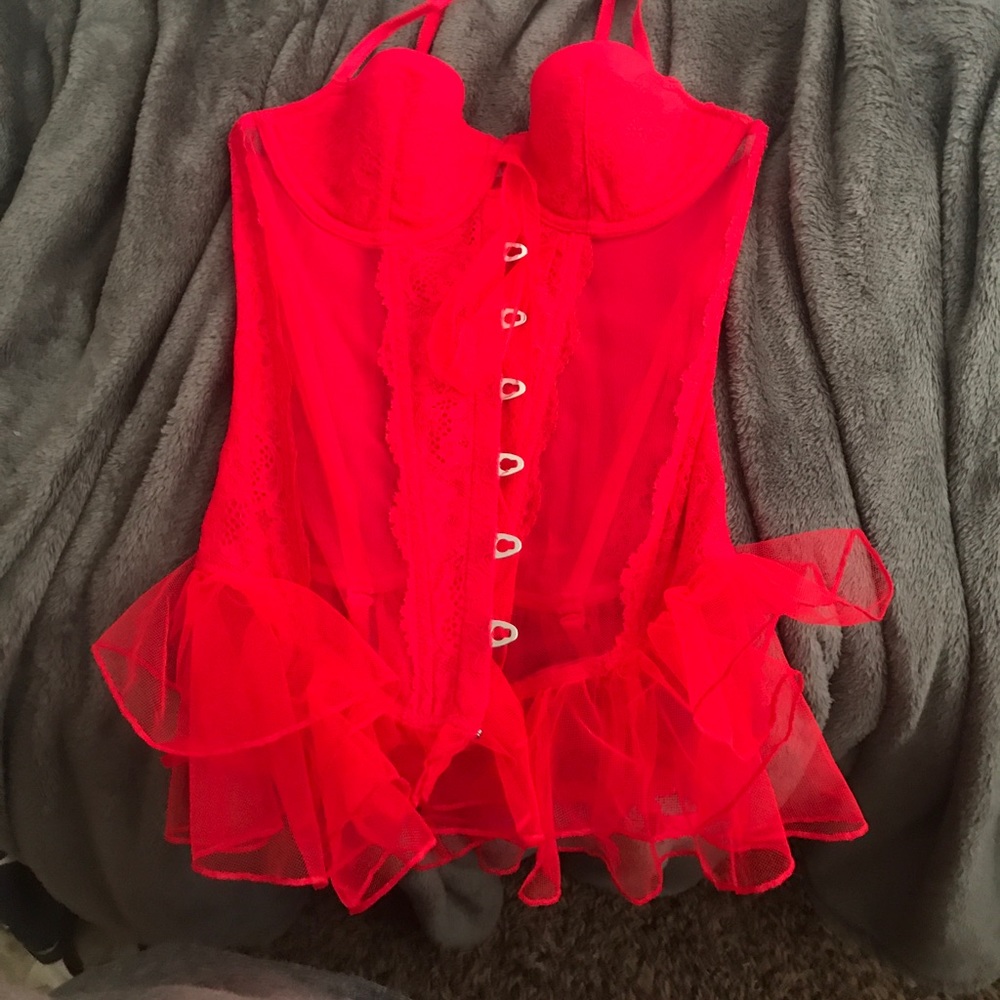 Red lace lingerie