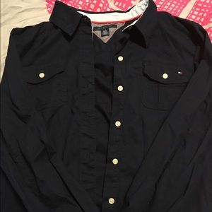 Tommy Hilfiger navy blue button up Size L