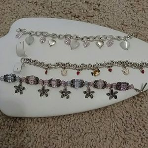 Set of three charm bracelets