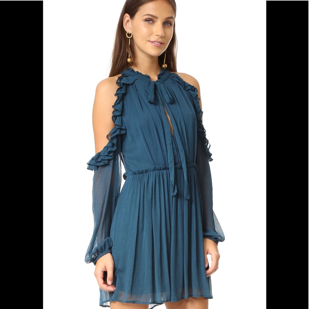 free people cold shoulder chiffon dress