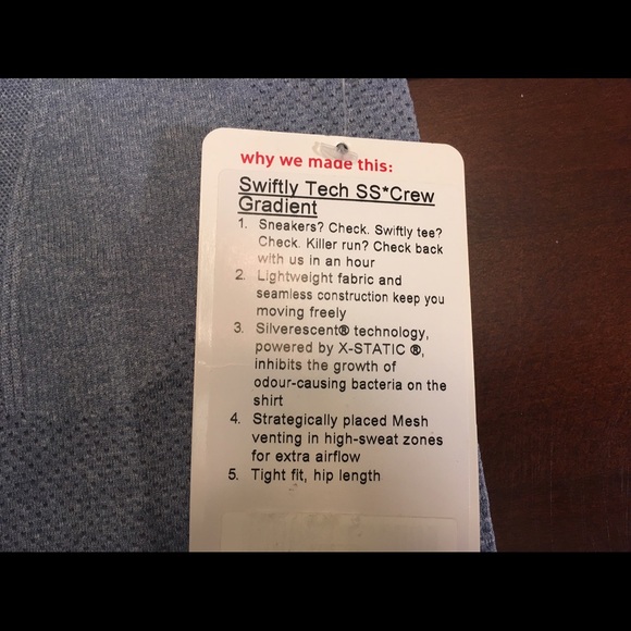 Lululemon Swiftly Tech Short Sleeve Crew-Blue, 6 - Picture 5 of 5
