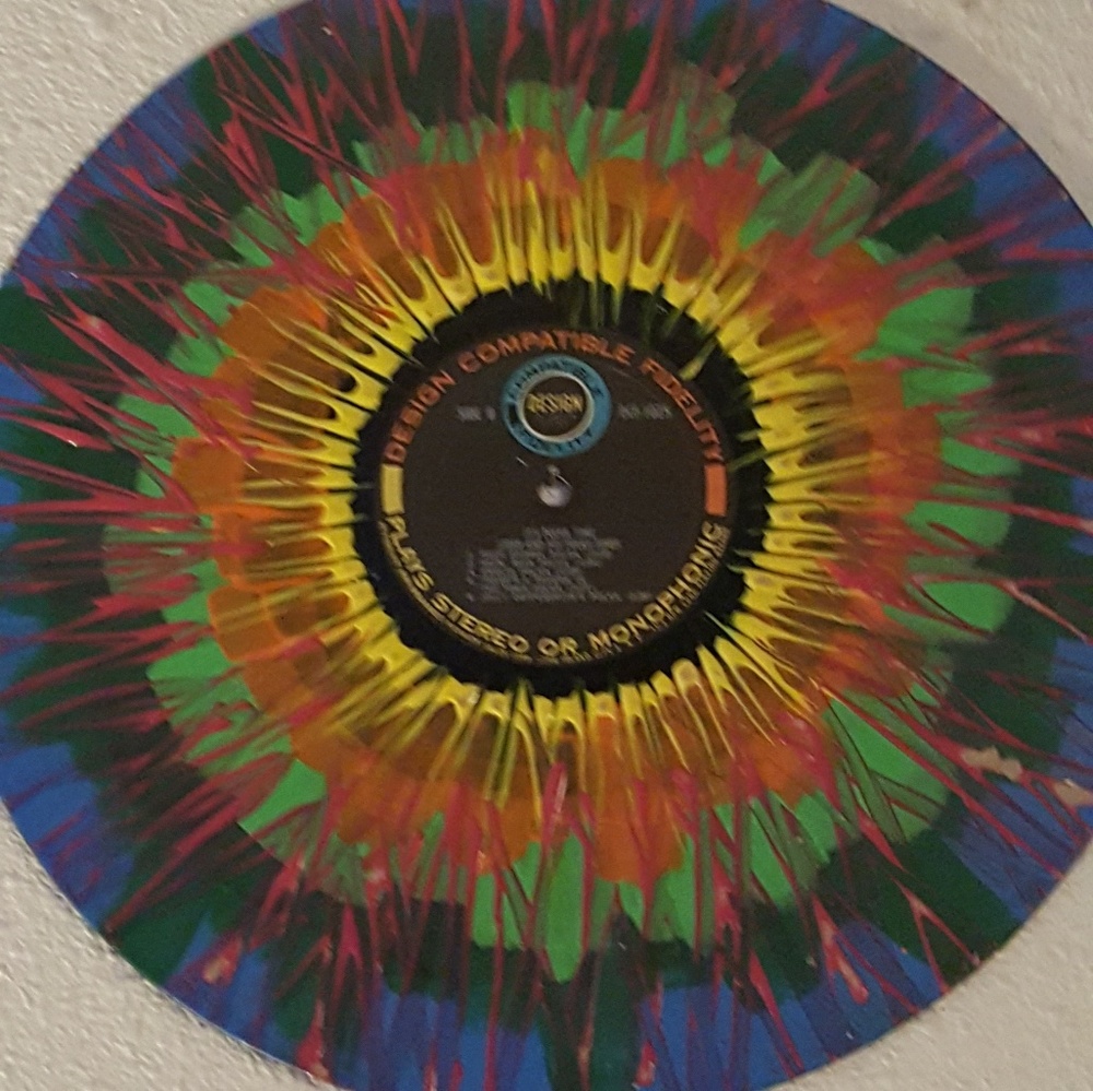 Painted record wall decor