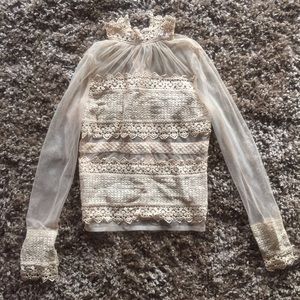 Sheer. Lace. Blouse.