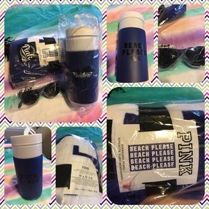 BNIP PINK VICTORIA'S Secret BEACH TOWEL BUNDLE