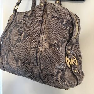 Michael Kors Embossed Snake Skin Tote Bag