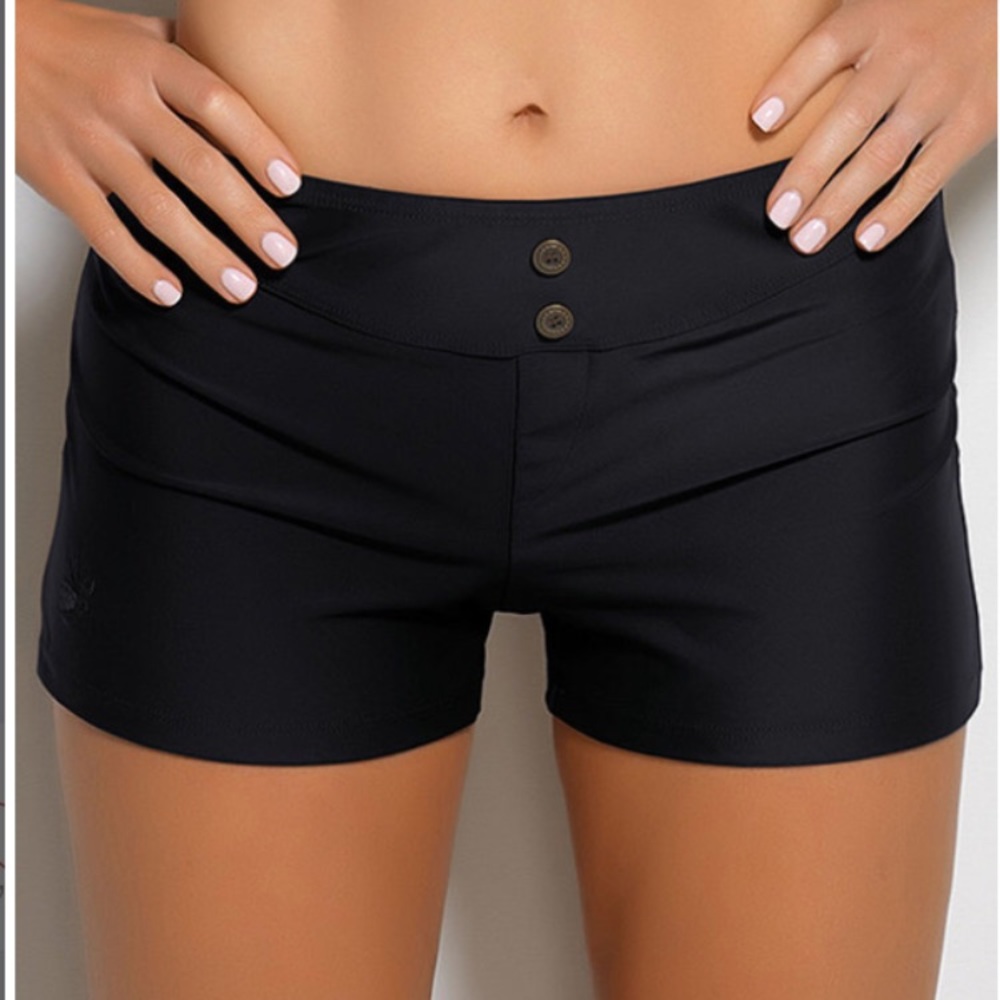 Black swim shorts