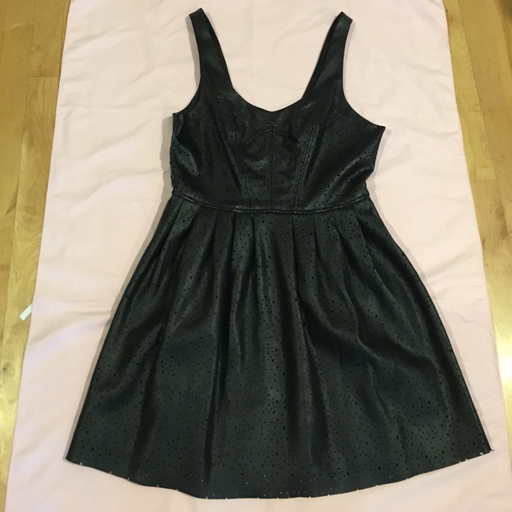 Faux Leather Skater Dress