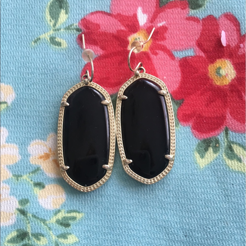 Gold and black Kendra Scott earrings