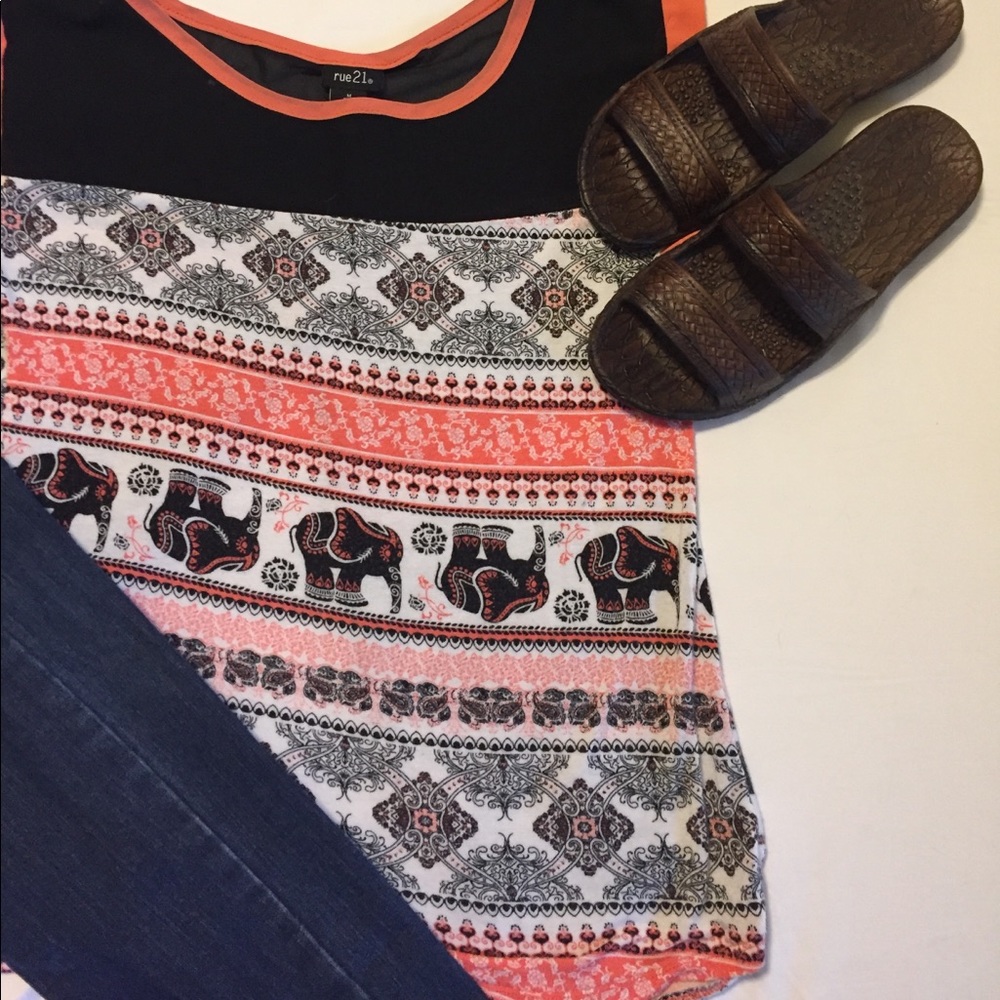 Open back mesh elephant tee