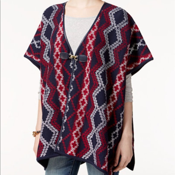 Tommy Hilfiger Sweaters - NWT Tommy Hilfiger Delaney Printed Poncho MSRP$130