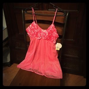 Sexy Pink mesh camisole with panties
