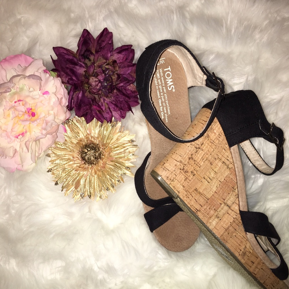 Black Toms Wedges