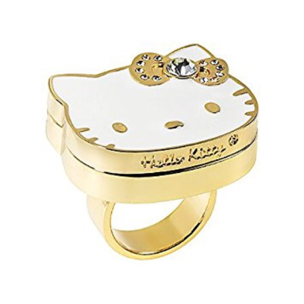 NIB Hello Kitty Big Pink Bow Perfume To Go Ring