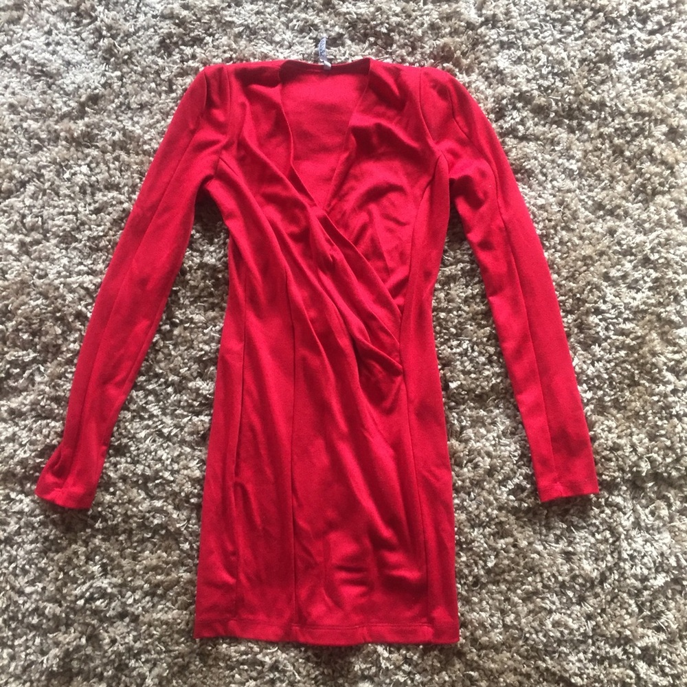 Red. Plunge. Dress.
