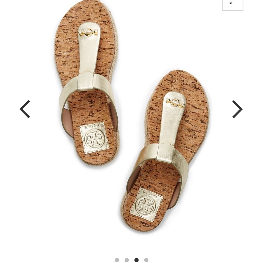 Tory Burch Gold with Cork Footbed 7.5