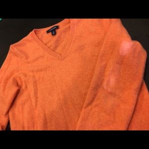 Lands End Orange Cashmere Sweater