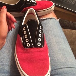 vans era 2 tone black red