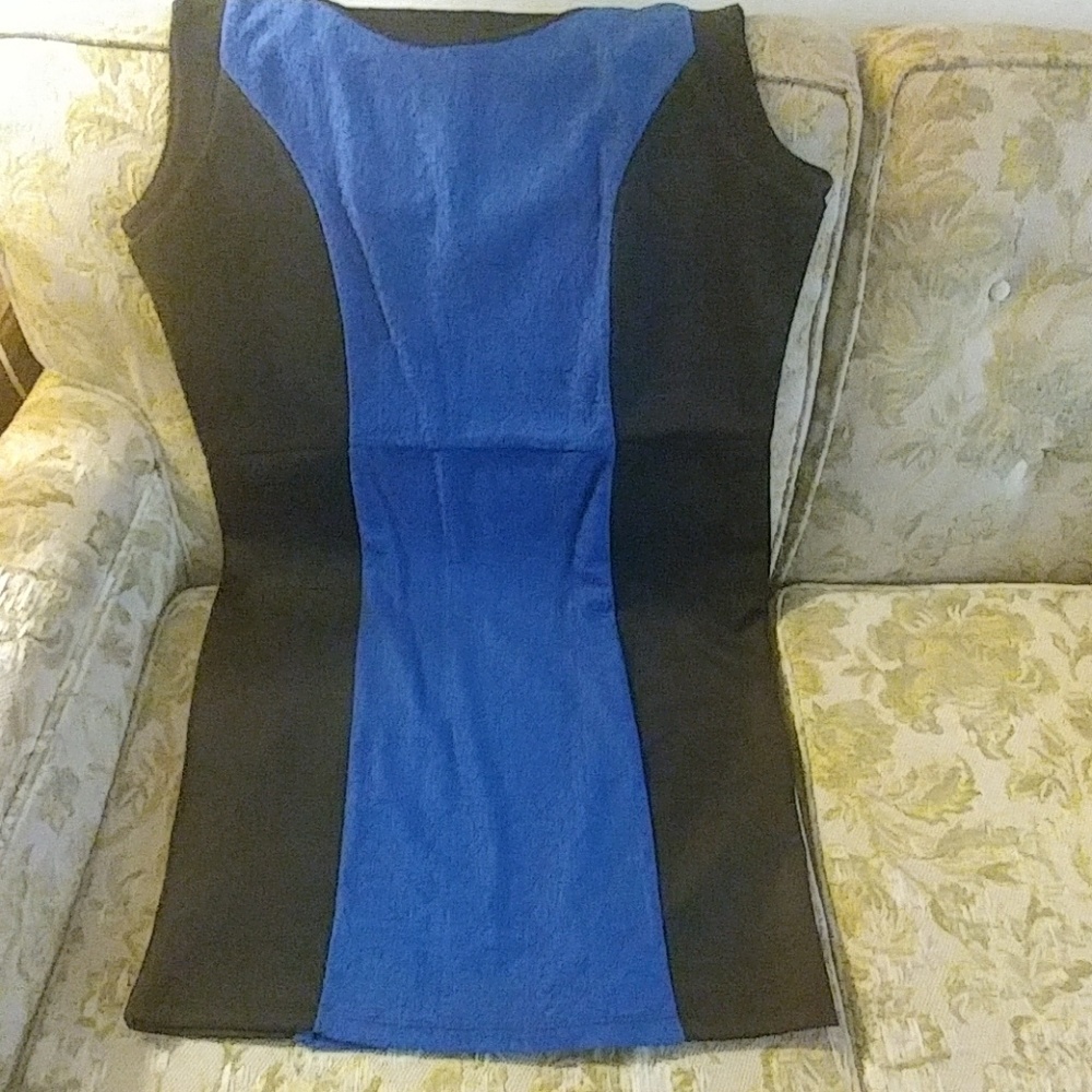 Contemporary Black and Blue Dress
