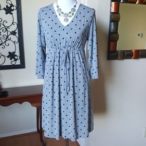 V-neck polka dot dress