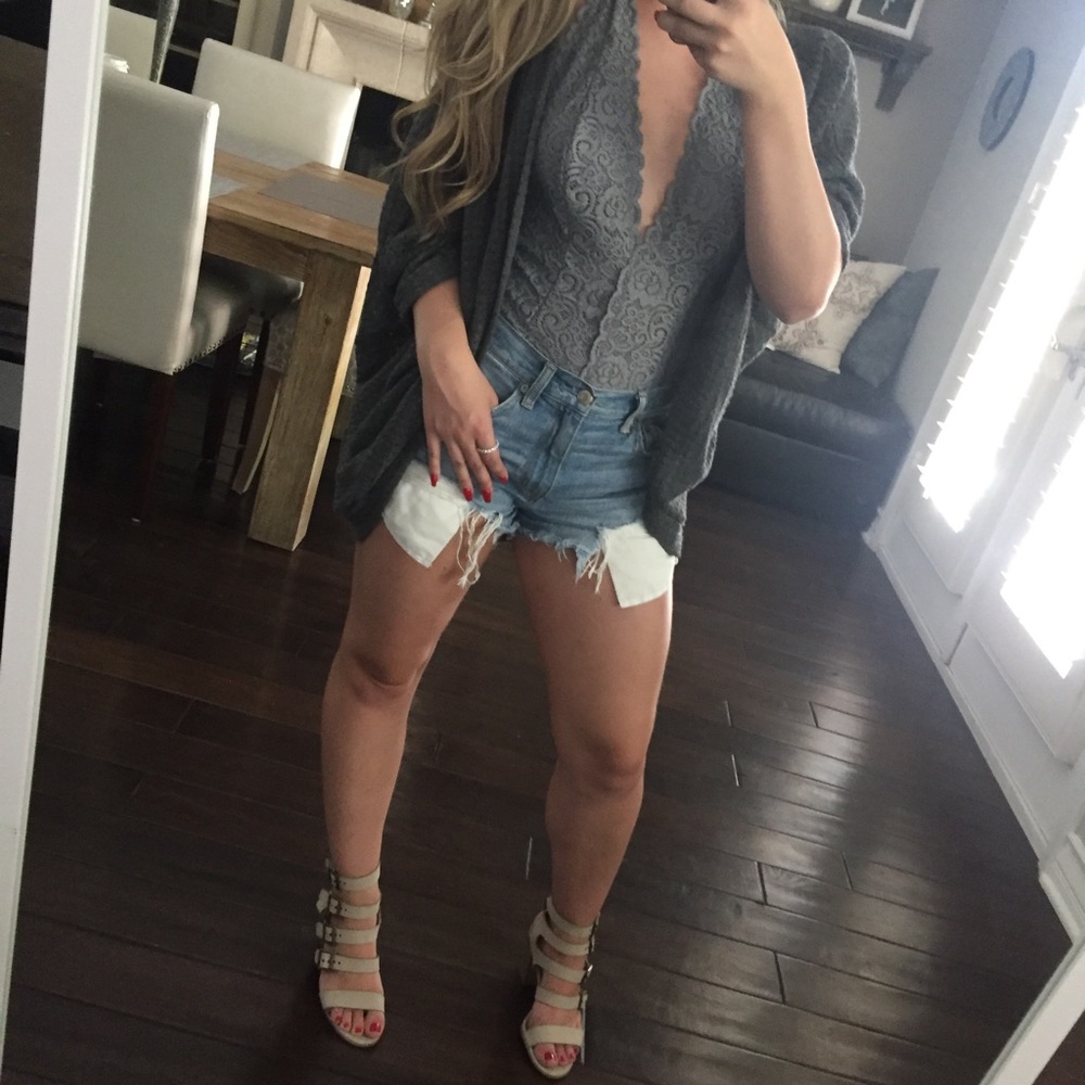 SALE ✂️• Selling Mine Halter Lacey Gray Bodysuit - Picture 5 of 8