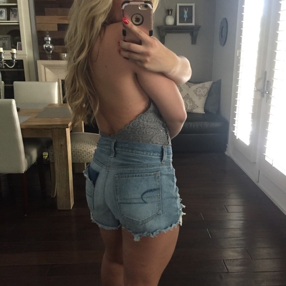 SALE ✂️• Selling Mine Halter Lacey Gray Bodysuit - Picture 3 of 8