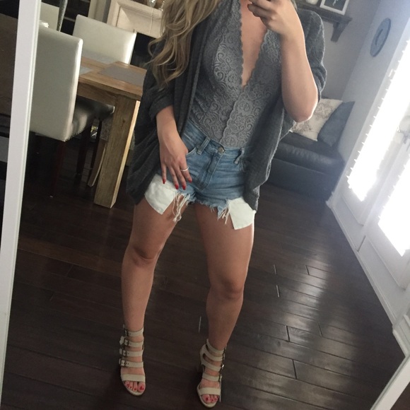 SALE ✂️• Selling Mine Halter Lacey Gray Bodysuit - Picture 5 of 8