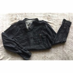 Black Denim Button-down