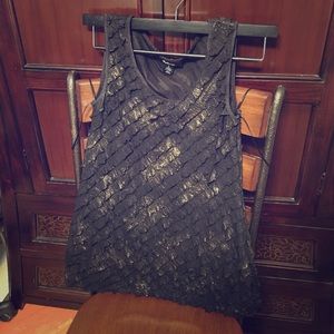 Ruffles Black and Gold tank