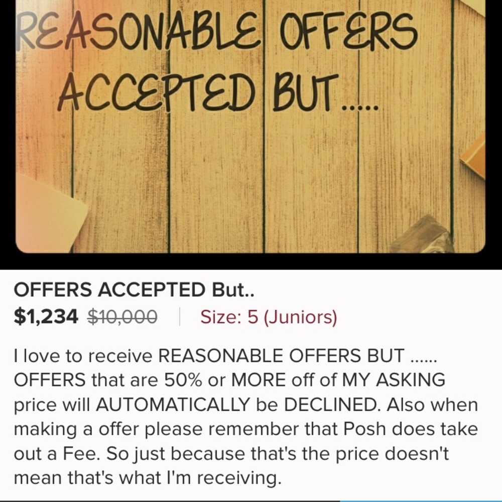 REASONABLE OFFERS ONLY!
