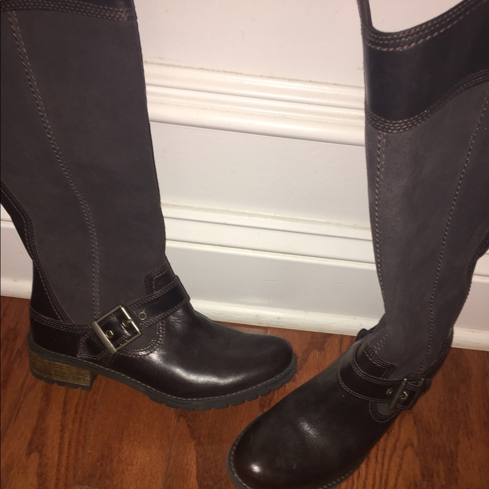 Timberland brown leather and suede tall boots