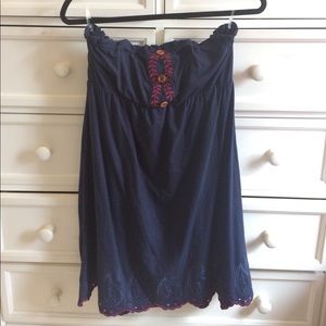 Blue Strapless Dress