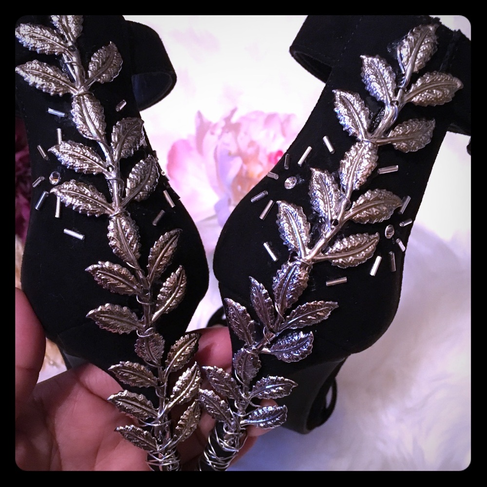 Handmade Custom Black and Silver Heels