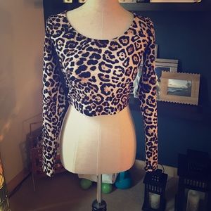 Forever 21 crop top,  leopard print, medium