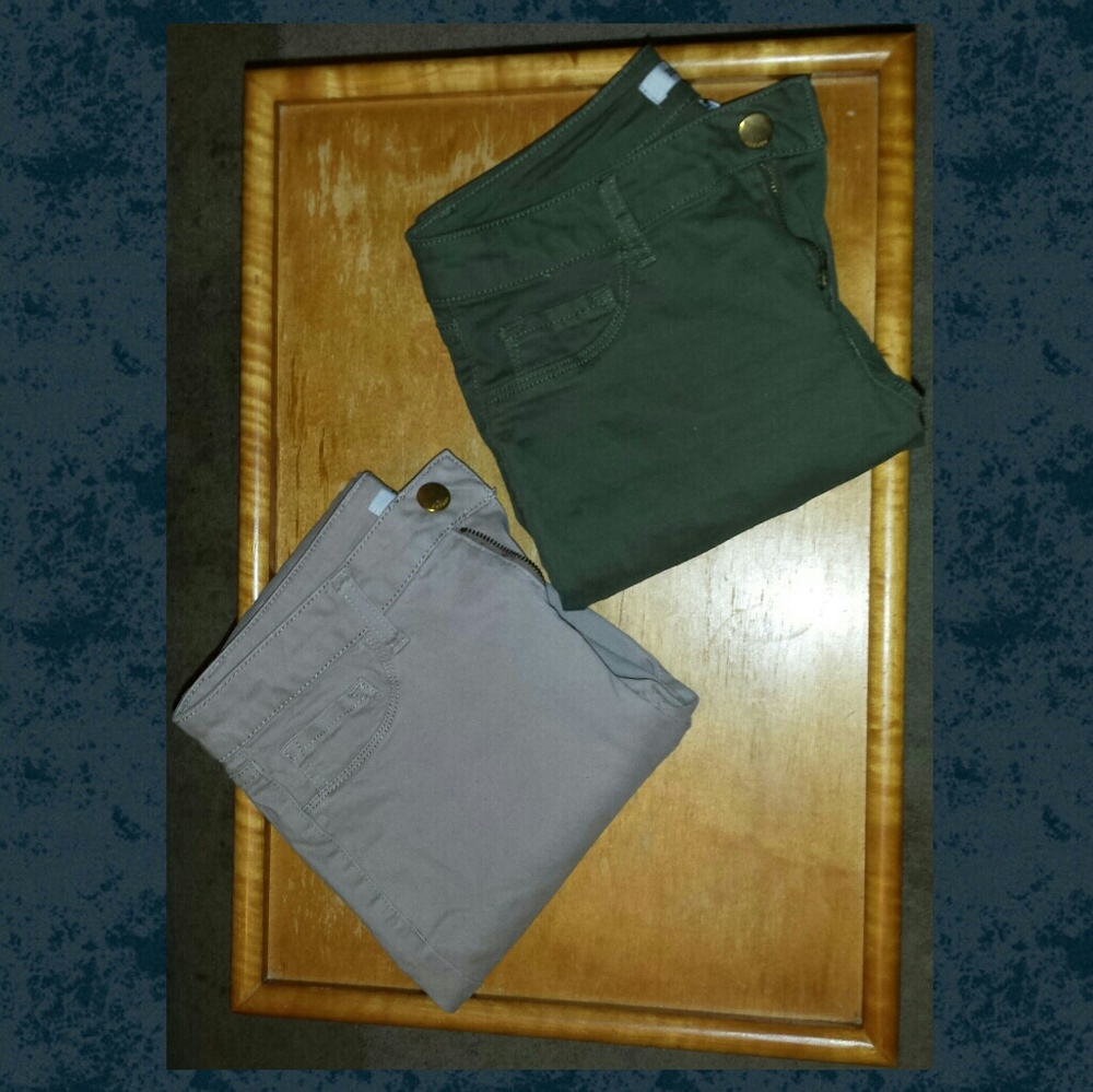 2 PAIRS Khaki and Army Green Skinny Jeans