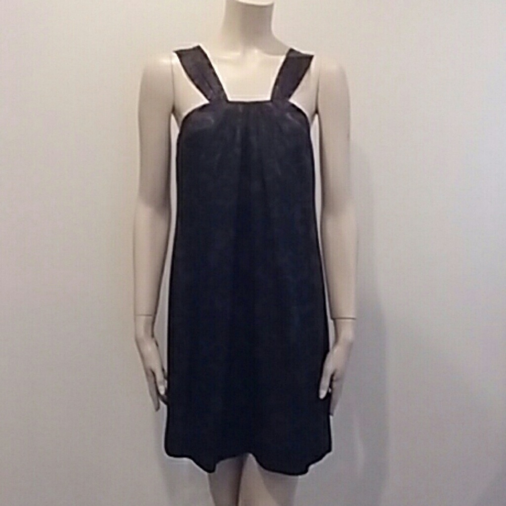 Banana republic Silk black/purple slip dress sz 0