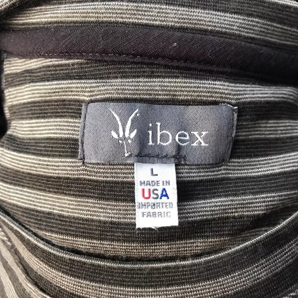 Ibex L Striped Merino Wool Straightaway Crew Shirt - Picture 6 of 7