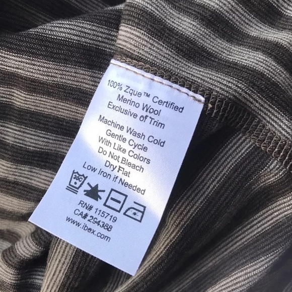 Ibex L Striped Merino Wool Straightaway Crew Shirt - Picture 7 of 7