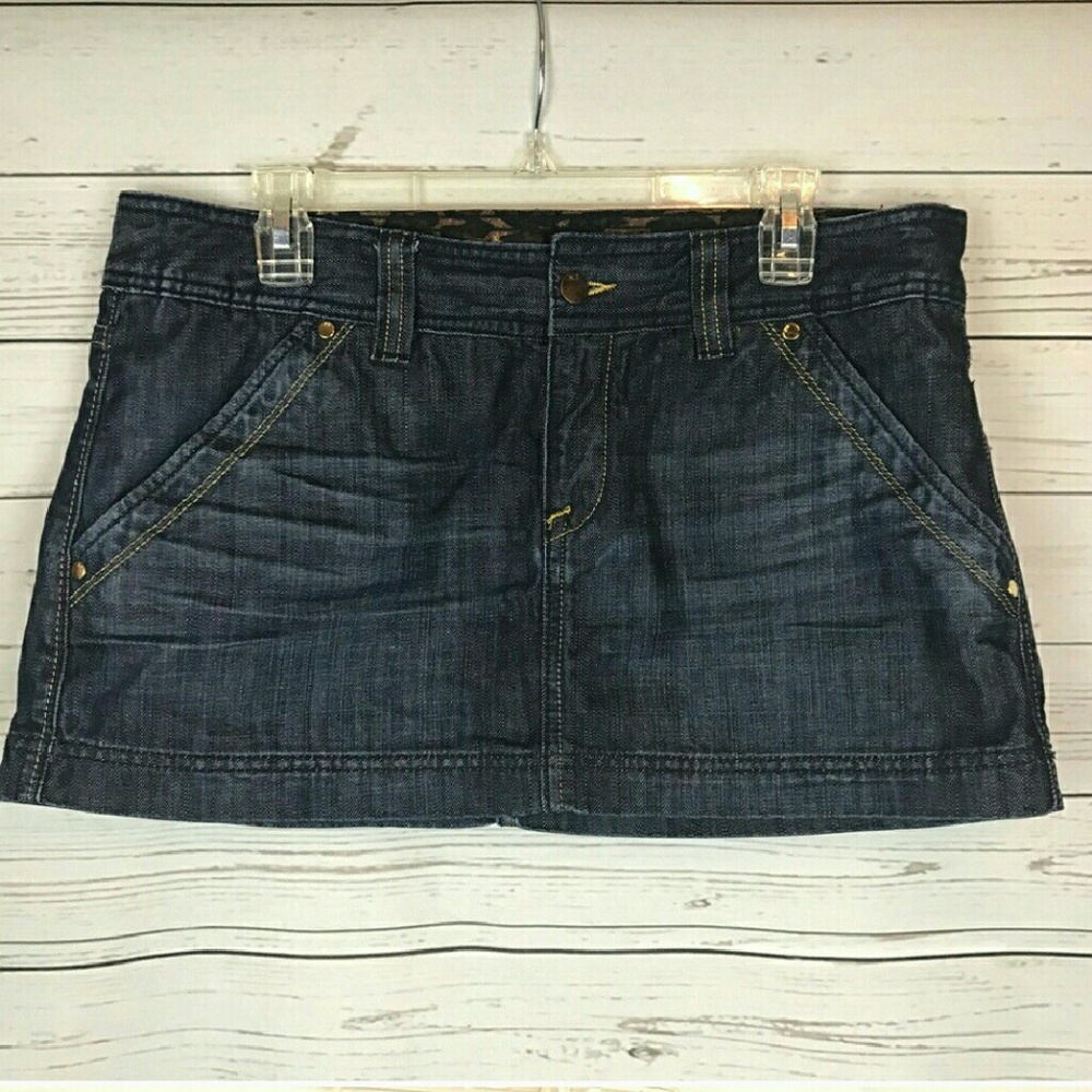Express X2 dark denim skirt