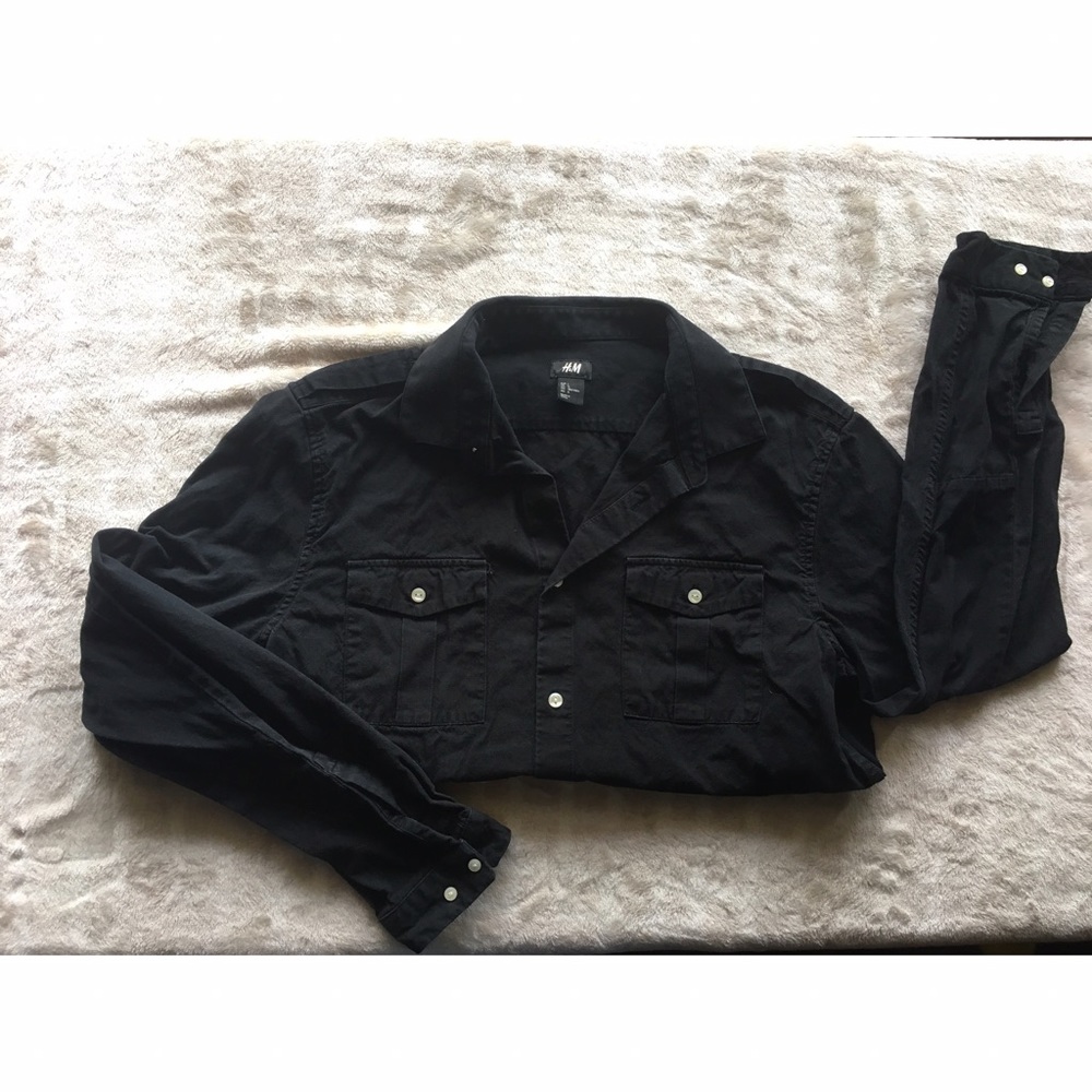 Black Long-Sleeve Dress Shirt