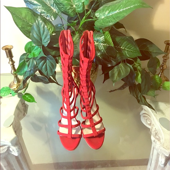 Aldo Shoes - Aldo Red Genuine Leather Sandals Size 8